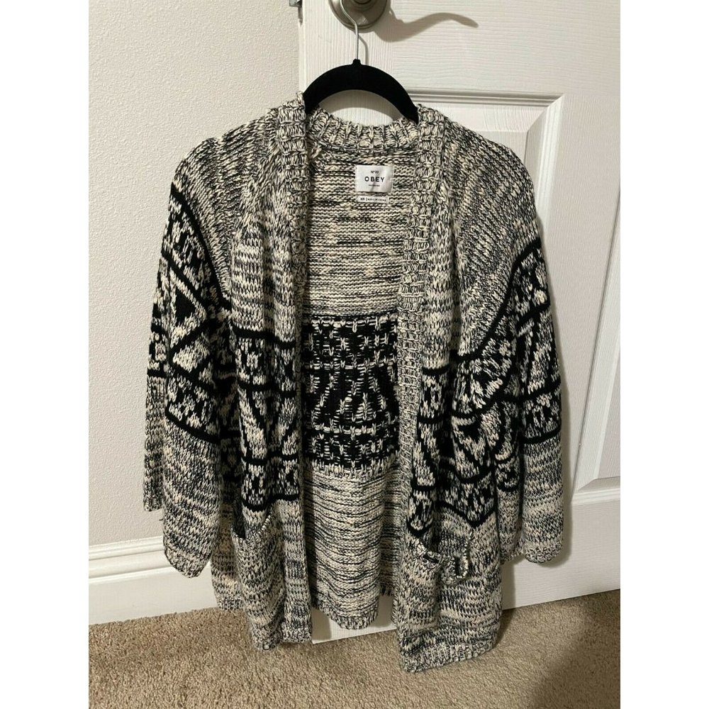 Vintage Obey No89 Propaganda Women's Sweater / Jacket Size XS - Triangle/Aztec